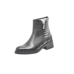 نیم بوت تمام چرم زنانه یک طرف زیپ پاشنه 3 سانت