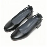 کفش چرم زنانه پشت پاپیون کد 3709