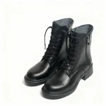 نیم بوت چرم زنانه دو طرف زیپ کد 018