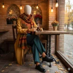 استایل پاییزی با کفش چرم اسپرت زنانه کد 9859