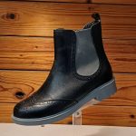 نیم بوت چرم زنانه براق