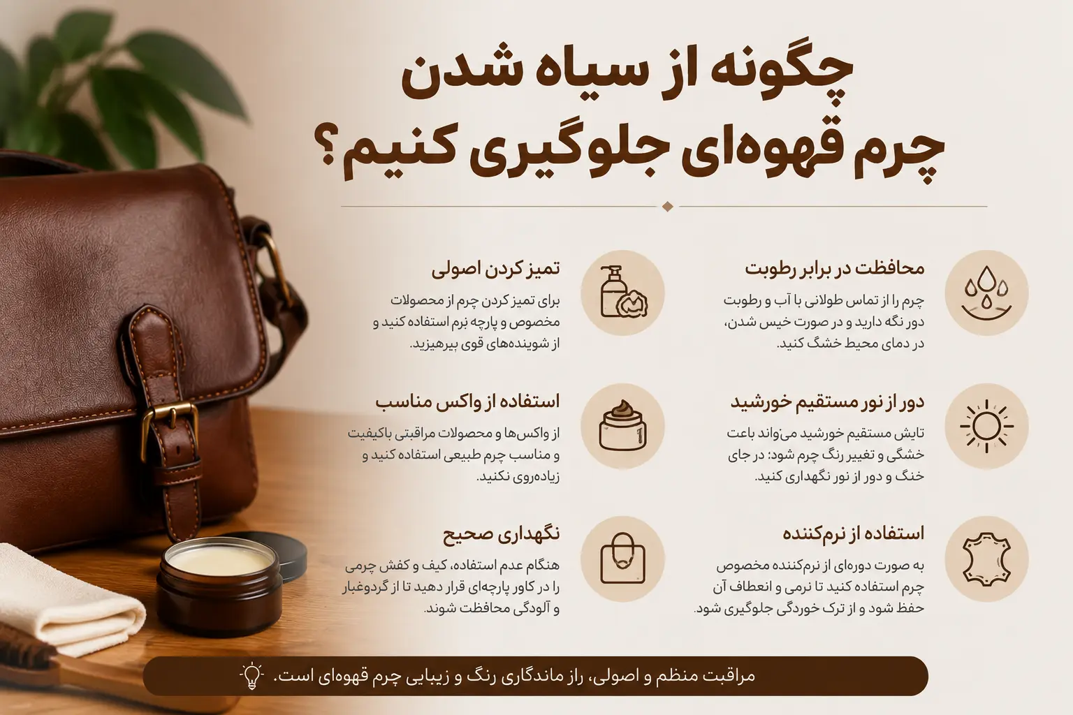 چگونه از سیاه شدن چرم قهوه ای جلوگیری کنیم؟